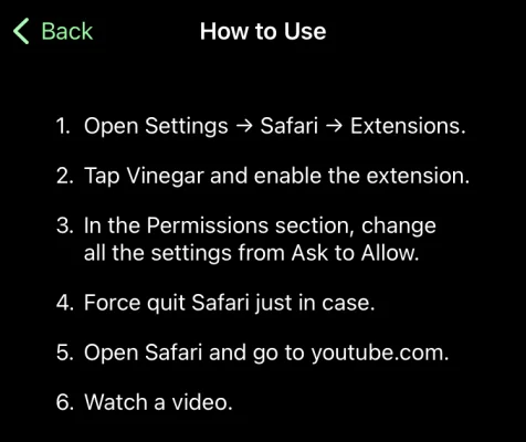 Safari-Erweiterung "Vinegar" spielt YouTube-Videos ohne Werbung Bild-in-Bild & im Hintergrund ab