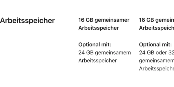 M4-Macs: Apple erhöht den RAM bei der Basis-Konfiguration