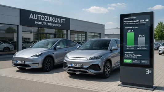 Elektrifizierte Fahrzeuge überholen Verbrenner in der EU zum ersten Mal