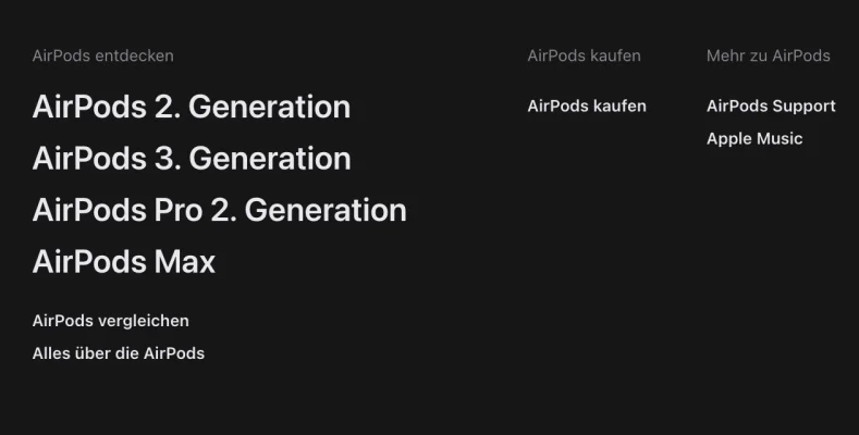 Apple strukturiert seine Webseite um: Neue Menüs & Kategorien