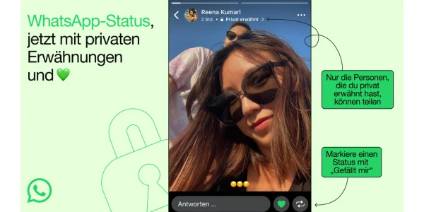 WhatsApp: Like-Button für den Status & "Private Erwähnungen"