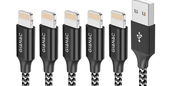 Fünf Ladekabel für iPhone & iPad mit Nylon-Ummantelung von GIANAC dank Coupon nur 9,49 Euro