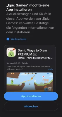 Epic verschenkt „Dumb Ways to Draw“ für iOS und iPadOS im mobilen Games Store