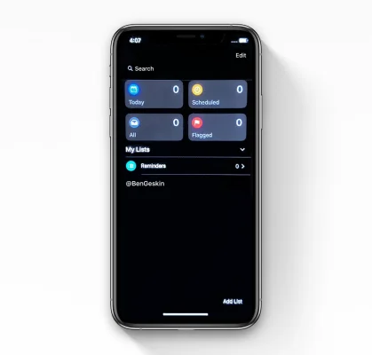 iOS 13: Screenshots zeigen Dark Mode, verbesserte Lautstärkeanzeige & neue Erinnerungen-App