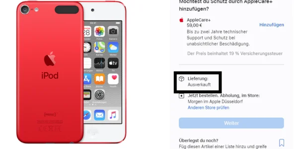 Manche Modelle des iPod touch sind bereits ausverkauft (Update)