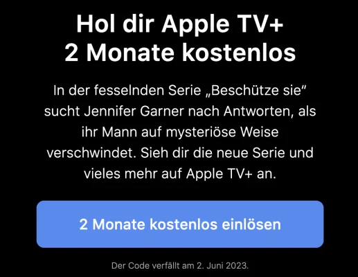 Apple TV+ zwei Monate kostenlos (auch für Altkunden)