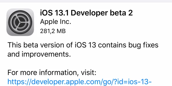 Apple veröffentlicht zweite Beta Version von iOS 13.1