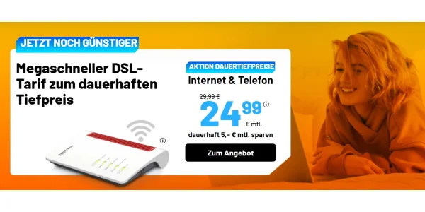 Bis zu 288 Euro Rabatt auf DSL-Verträge bei sim.de