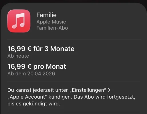 Nur in der App: Drei Monate Apple Music für 10,99 Euro sichern
