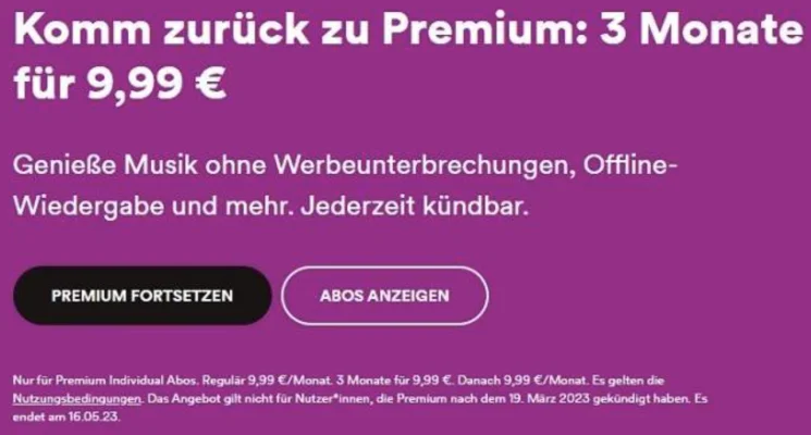 Spotify Premium gibt es für Neukunden drei Monate kostenlos