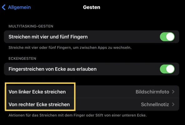 Eckengesten: Kleine aber feine Neuerung in iPadOS 15.4