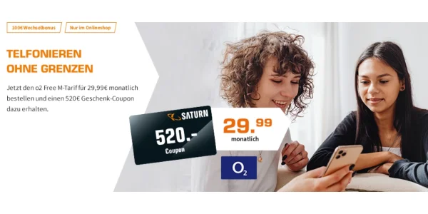 [Update] 520 Euro Gutschein von Saturn geschenkt: 20 GB Allnet-Flat (o2) für effektiv 5,82 Euro
