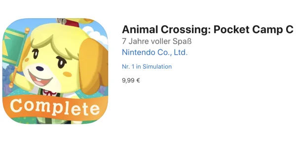 „Animal Crossing: Pocket Camp C“: Nintendo veröffentlicht neue Version ohne In-App Käufe