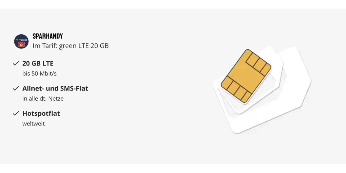 Mega Deal: 20 GB LTE Daten für nur 9,99 € monatlich