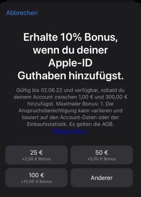 iTunes-Karten: 10% Extra-Guthaben bei Apple (Reminder)
