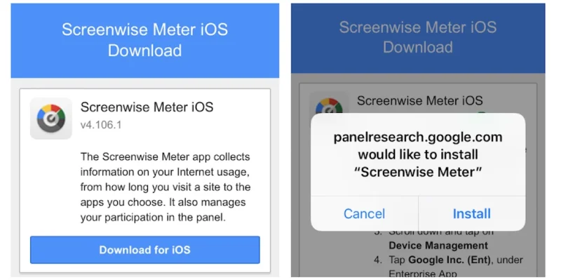 Screenwise Meter: Auch Google missbraucht Apples Enterprise-Zertifikat