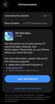iOS 26.6 & iPadOS 26.6: Apple veröffentlicht die erste Beta