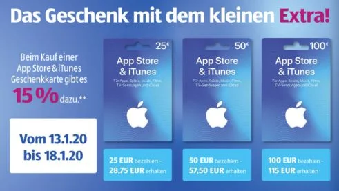 Bonusguthaben für iTunes-Karten: ALDI Süd mit 15 Prozent extra