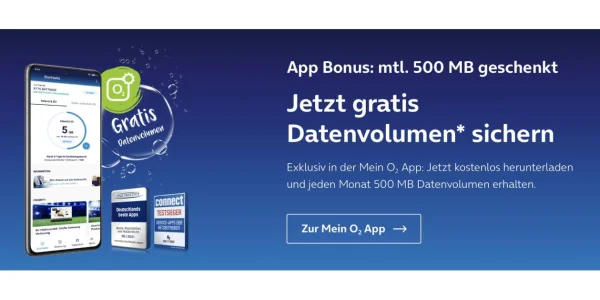 500 MB kostenloses Datenvolumen bei o2