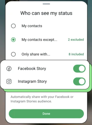 WhatsApp: Der Status kann bald auf Instagram & Facebook geteilt werden
