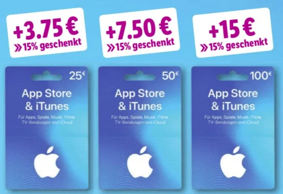 Bonusguthaben für iTunes-Karten: LIDL vergibt 15 Prozent extra