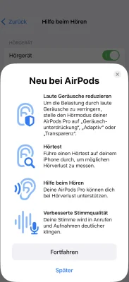 iOS Praxistipp: So funktioniert der Hörtest mit iOS 18.1 & den AirPods Pro 2