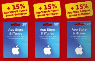 Bonusguthaben für iTunes-Karten: Diese Woche bis zu 20 Prozent extra bei Penny, Rossmann & LIDL