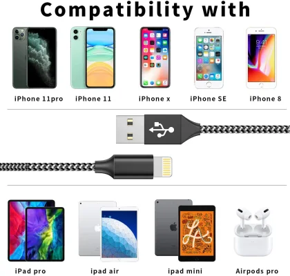 Fünf Ladekabel für iPhone & iPad mit Nylon-Ummantelung von GIANAC dank Coupon nur 9,49 Euro