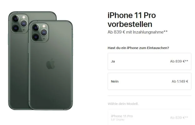 iPhone 11, iPhone 11 Pro & iPhone 11 Pro Max ab sofort vorbestellbar