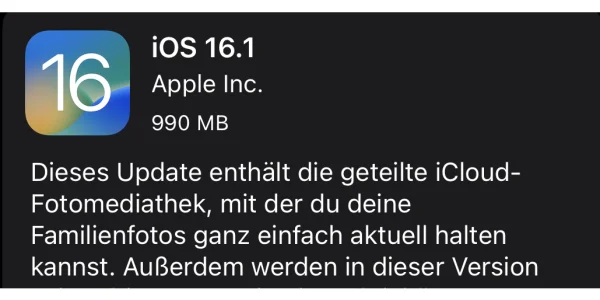 Apple veröffentlicht iOS 16.1: Matter, geteilte iCloud-Fotomediathek und mehr