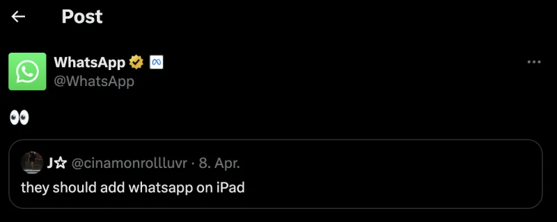 WhatsApp für iPadOS: Vager Hinweis auf eine native iPad-Version