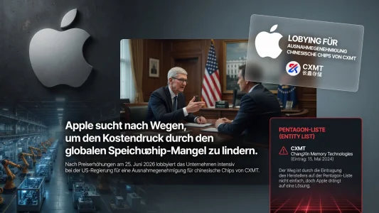 Apple wirbt um Freigabe chinesischer Speicherchips von CXMT