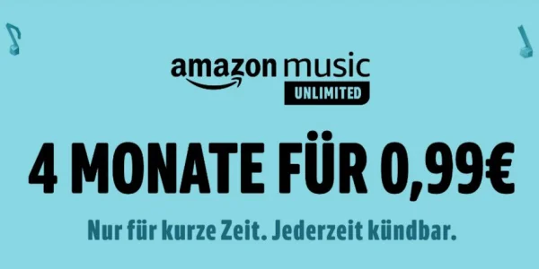 Für Prime-Kunden: Amazon Music Unlimited vier Monate lang für einmalig 99 Cent