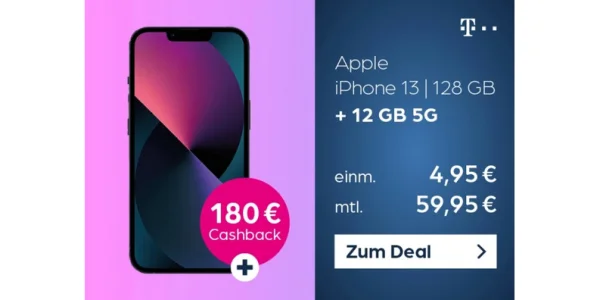 Telekom Power Weeks: Bis zu 180 Euro Cashback - iPhone 13 für einmalig 4,95 Euro
