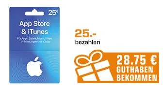 Bonusguthaben für iTunes-Karten: 15 Prozent extra bei Rewe & Saturn (Update)