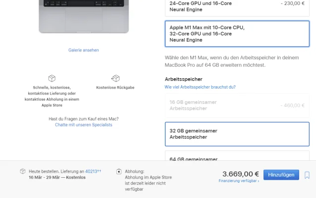 Lieferzeiten des 14 & 16 Zoll MacBook Pro steigen auf bis zu sieben Wochen
