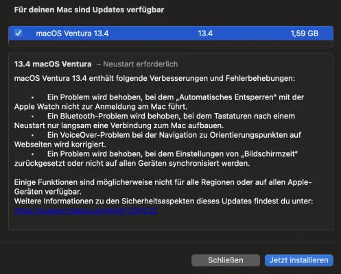 macOS 13.4 ist da: Reines Bugfix-Update ohne neue Funktionen