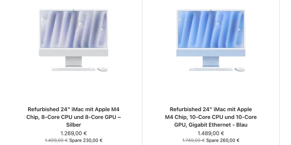 Apple verkauft den M4 iMac in Deutschland jetzt als generalüberholtes Gerät