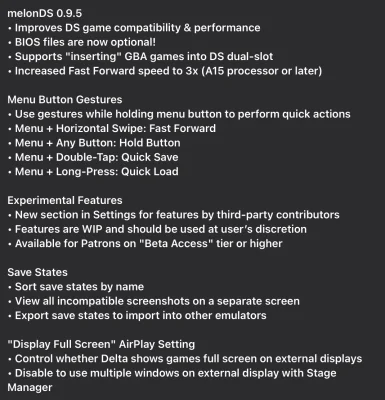 Delta Spiele-Emulator erhält umfangreiches Funktionsupdate