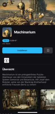 „Machinarium“ für iOS, iPadOS & Windows gibt es kostenlos im Epic Games Store
