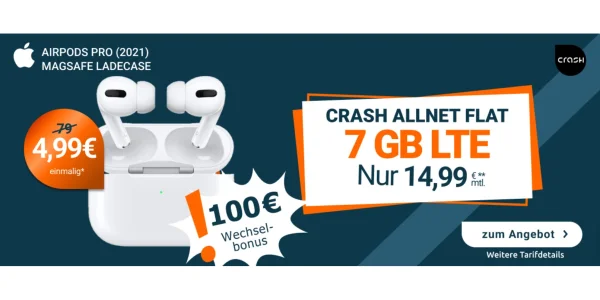 Dank AirPods Pro: 7 GB Allnet-Flat für effektiv 2,91 Euro
