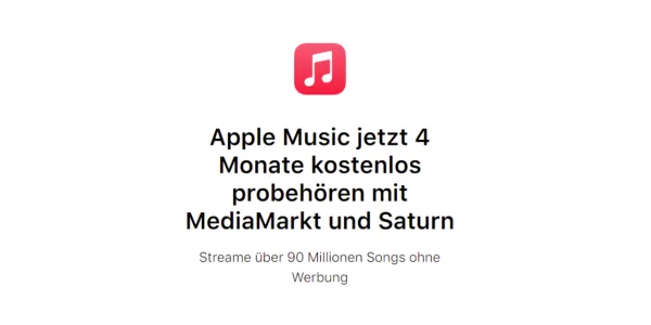 Apple Music 4 Monate kostenlos für Neukunden