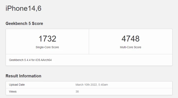 Geekbench 5: Erste Benchmarks des iPhone SE (2022) gelistet