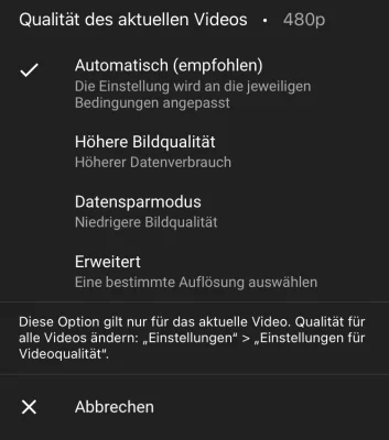 YouTube-App ab sofort mit neuem Menü für die Qualität von Videos