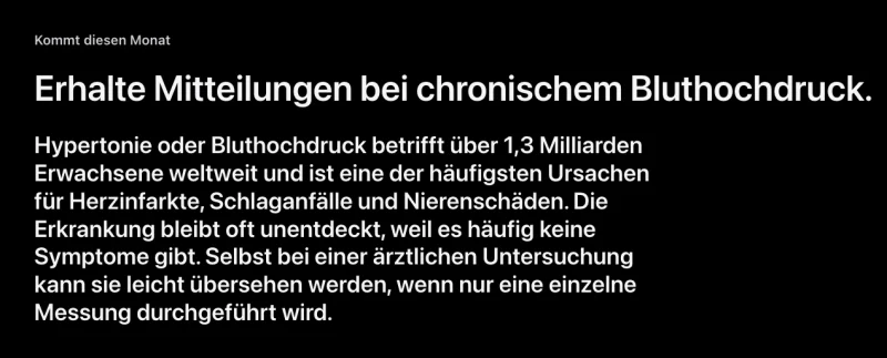 „Bluthochdruck Mit­teilungen“: Apple erklärt, wie man die neue Funktion einrichtet