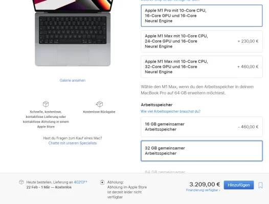 Lieferzeiten des 14 & 16 Zoll MacBook Pro steigen auf bis zu sieben Wochen