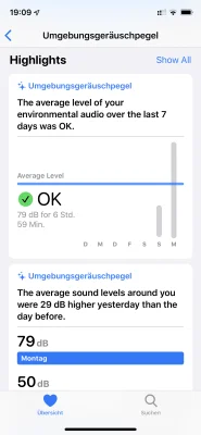 AppleWatch und watchOS 6 - so sieht die neue Geräuschpegel-Funktion aus