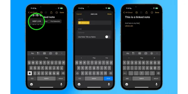 iOS 17: Notizen-App unterstützt das Verlinken auf andere Notizen