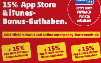 Bonusguthaben für iTunes-Karten: 15 Prozent extra bei Penny