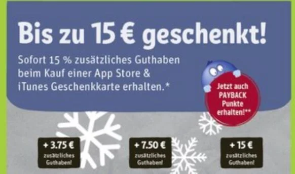 Bonusguthaben für iTunes-Karten: Diese Woche 15 Prozent extra bei Rewe & Apple (Update)